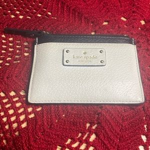 Kate Spade black and white coin & card purse